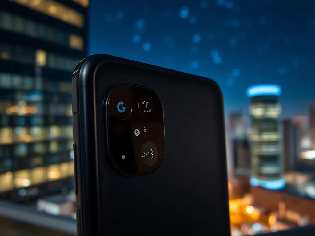 Google Pixel 10 Pro camera capturing a night scene.