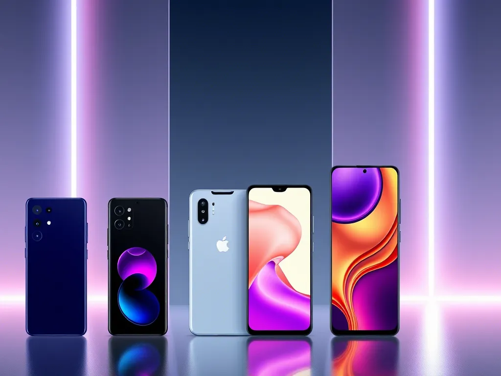 Lineup of 2025 smartphones including Samsung Galaxy Z Fold 7 and iPhone 17 Air.
